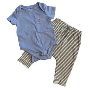 Baby Gap Bundle Baby Boy 12-18 months Blue Bodysuit Striped Pants